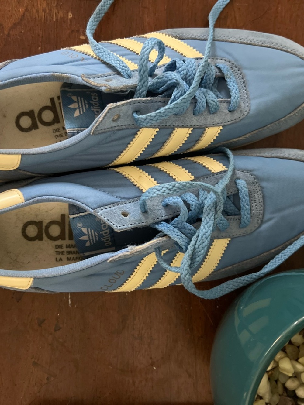 adidas Light Blue and Cream Retro Athletic Sneakers - Picture 4 of 9